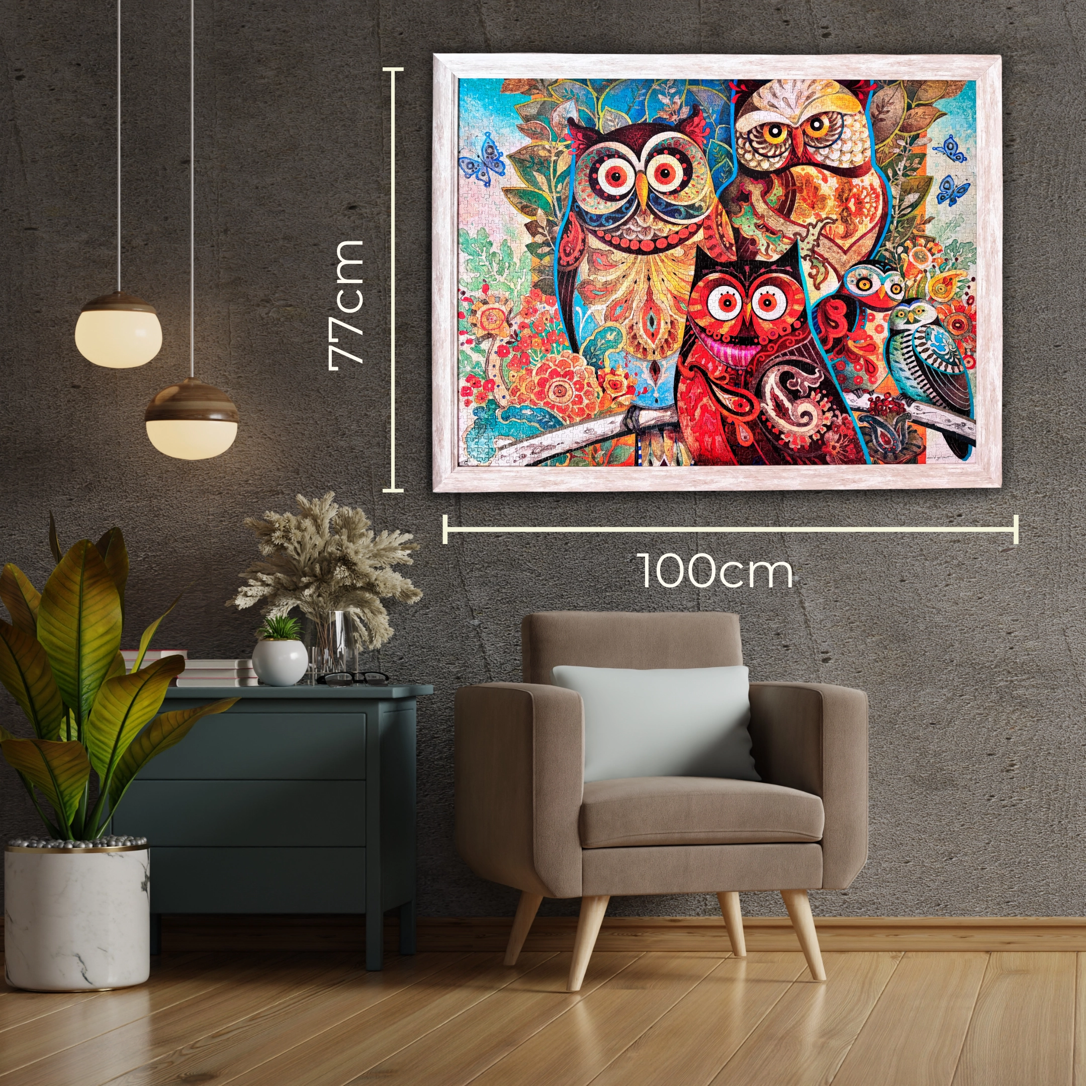 Owls of Wonder – Luxury 2000 piece Handcrafted Puzzle Wall Art 