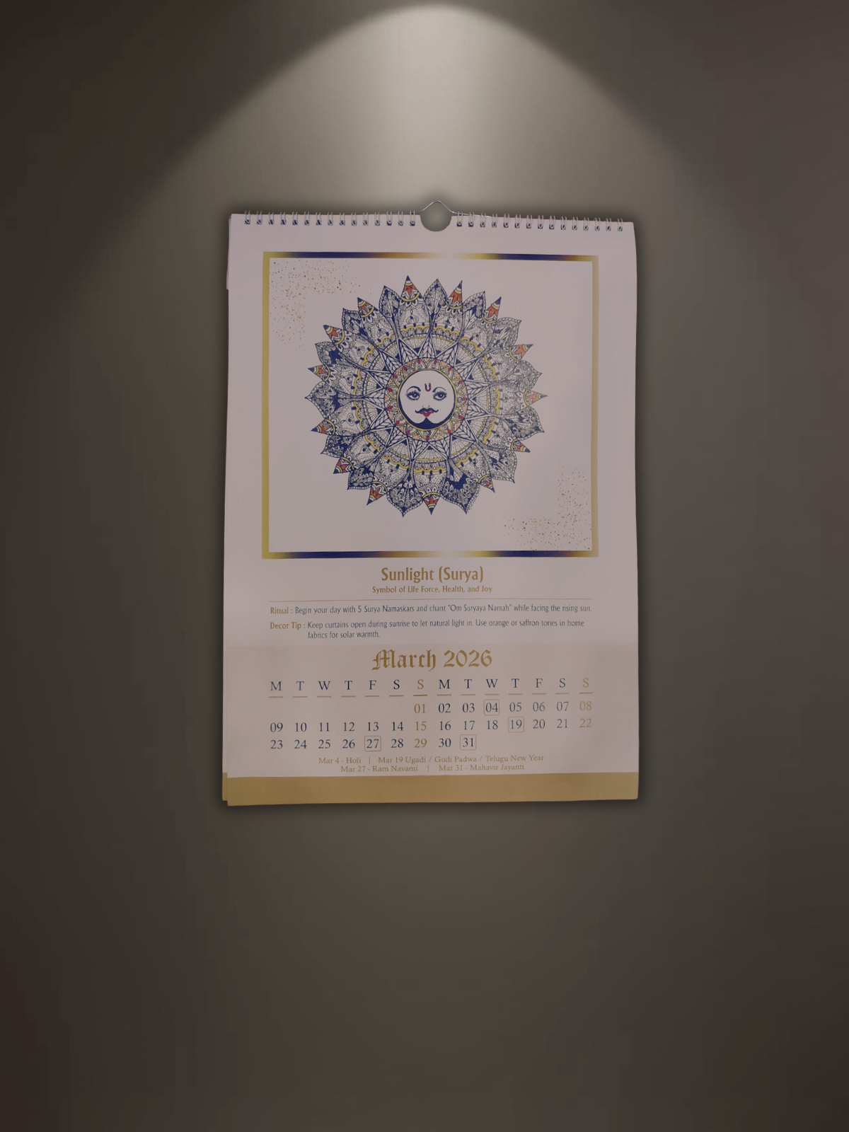 2026 Wall Calendar (premium metallic)