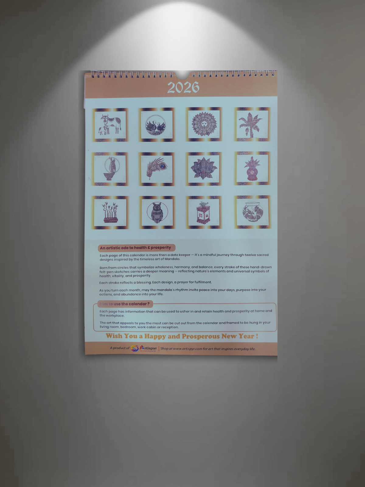 2026 Wall Calendar (premium metallic)