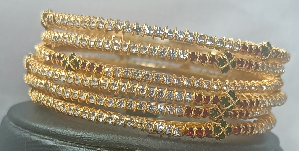 Microplated stone bangles