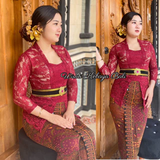Red Balinese Kebaya Set