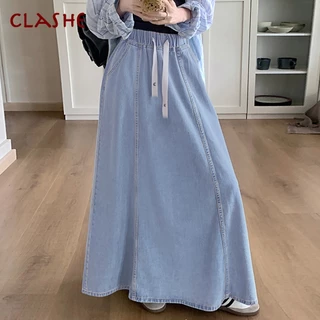 Light Blue Denim Maxi Skirt