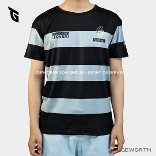 Men's Striped Black and Gray T-Shirt