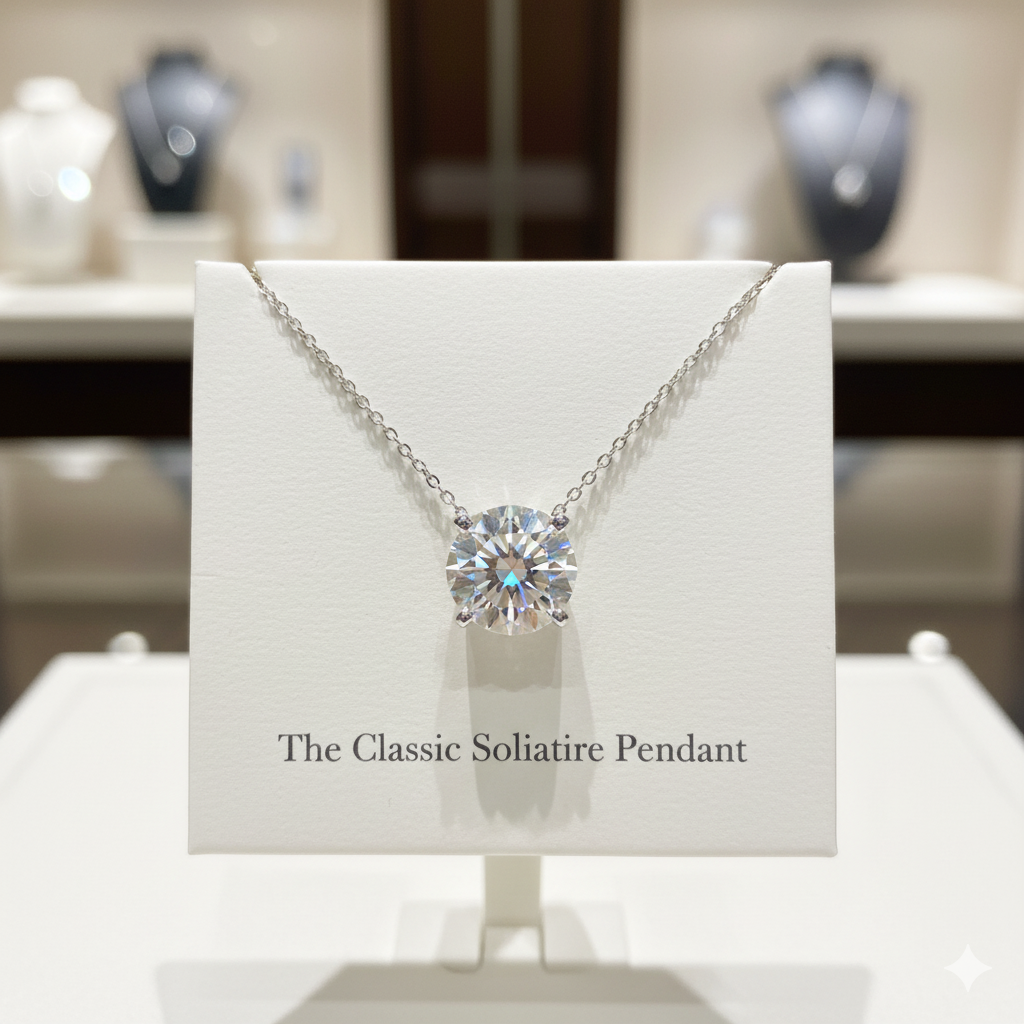 Classic Solitaire Pendant Necklace