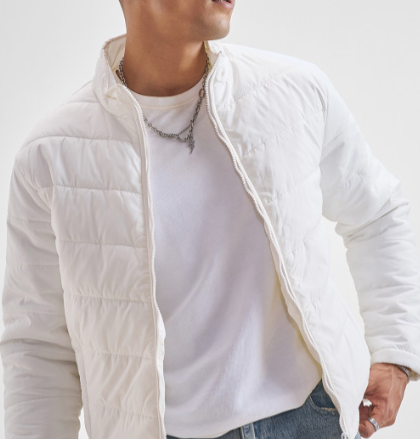 Men's White Puffer Jacket
