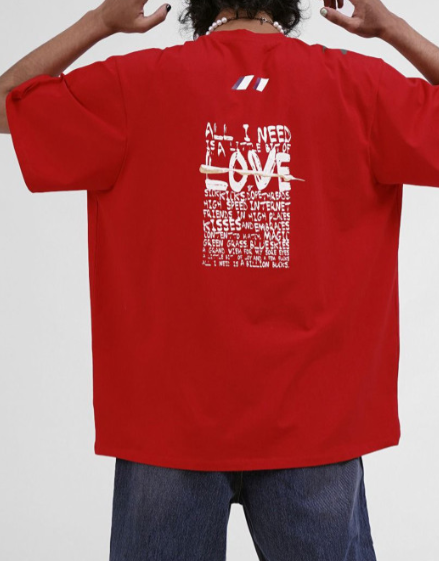Red 'All I Need Is Love' Graphic T-Shirt