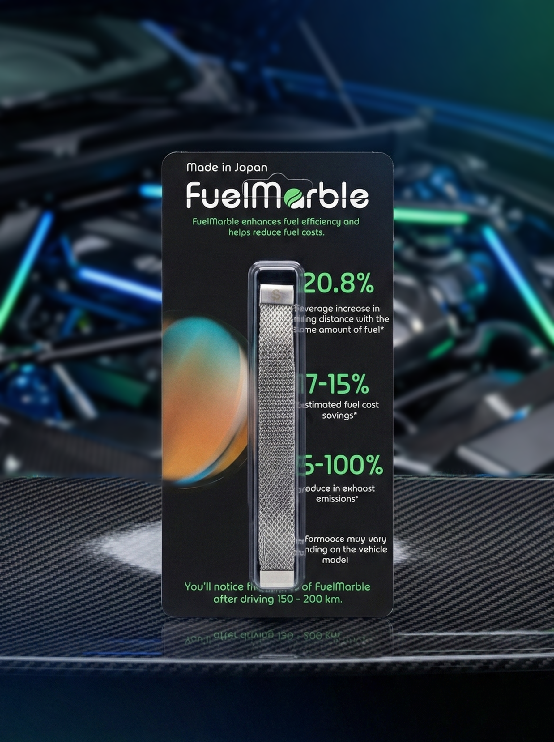 FuelMarble S Size – Japanese Fuel Efficiency Booster | Cars & Delivery van 