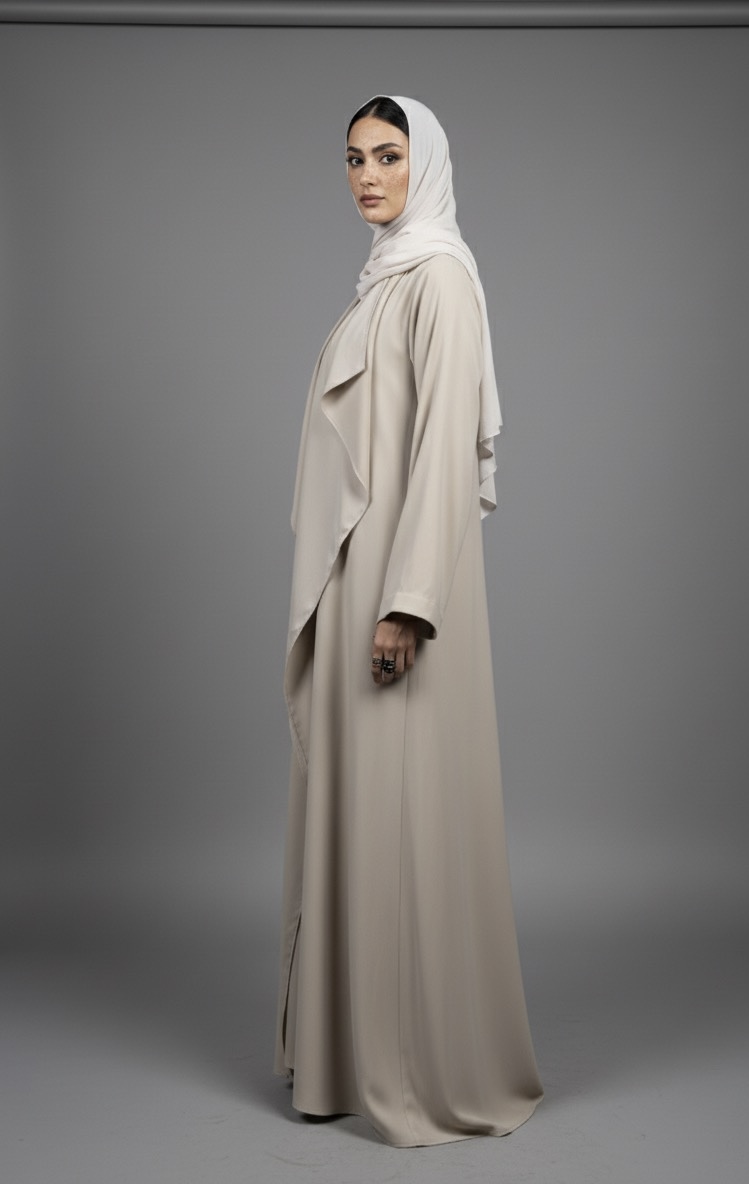 Beige Drape Abaya