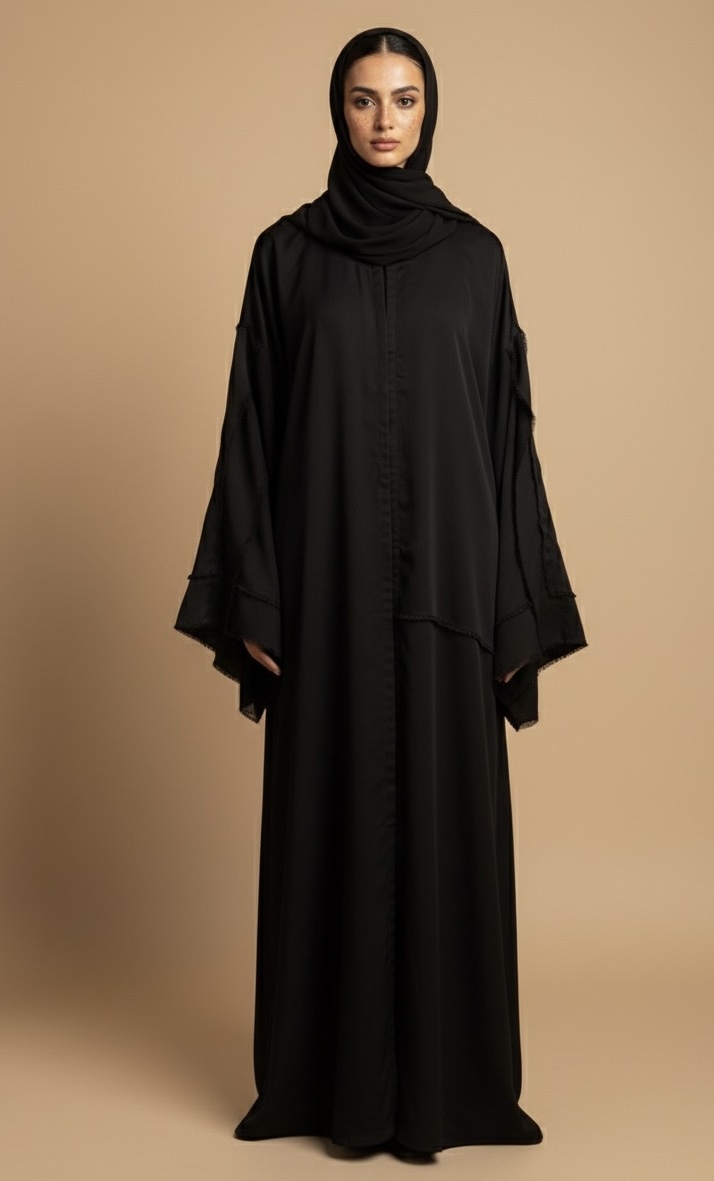 Black Unfinished Abaya