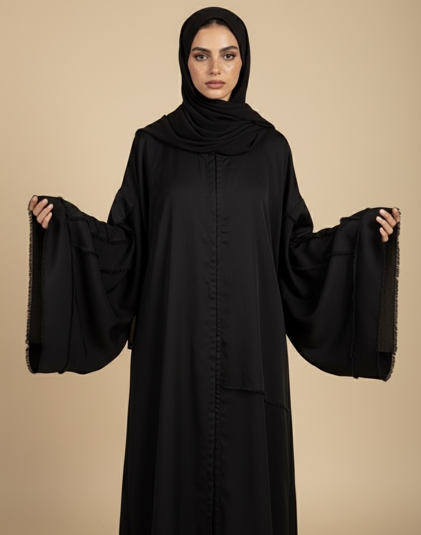 Black Unfinished Abaya