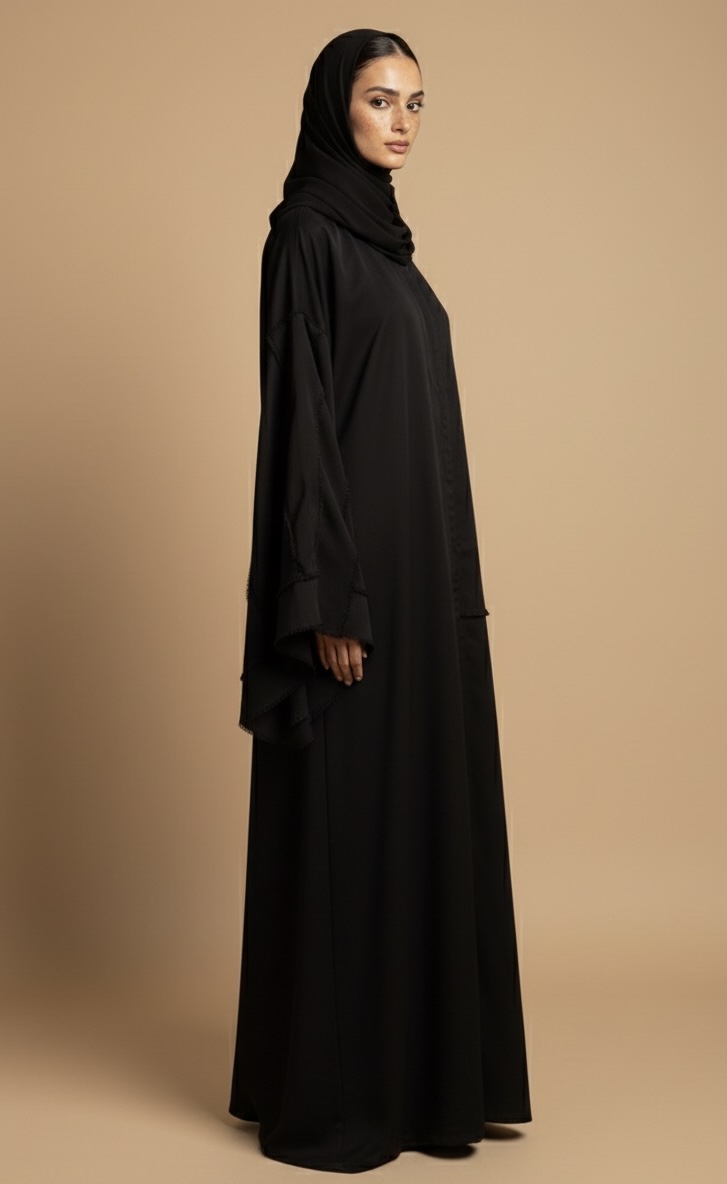 Black Unfinished Abaya