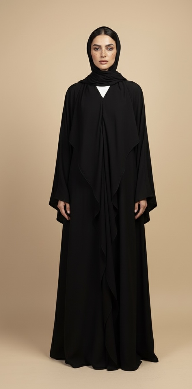 Black Layered Abaya