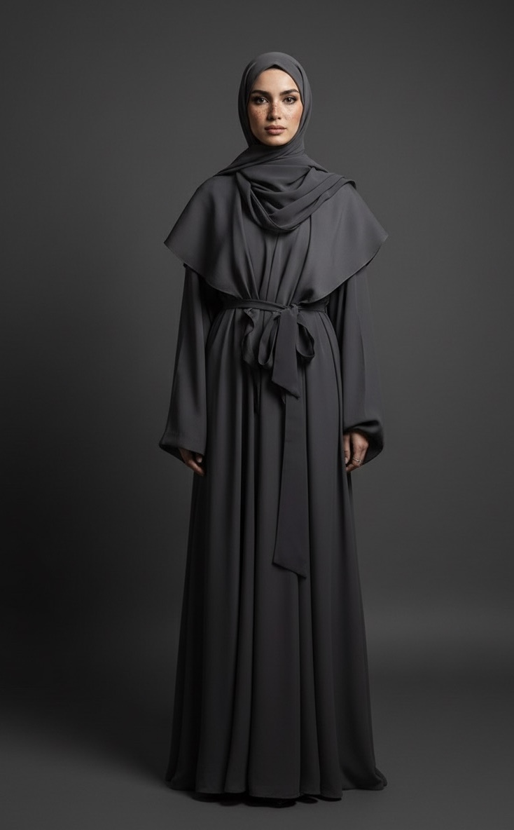 Dusty Purple Drape Abaya