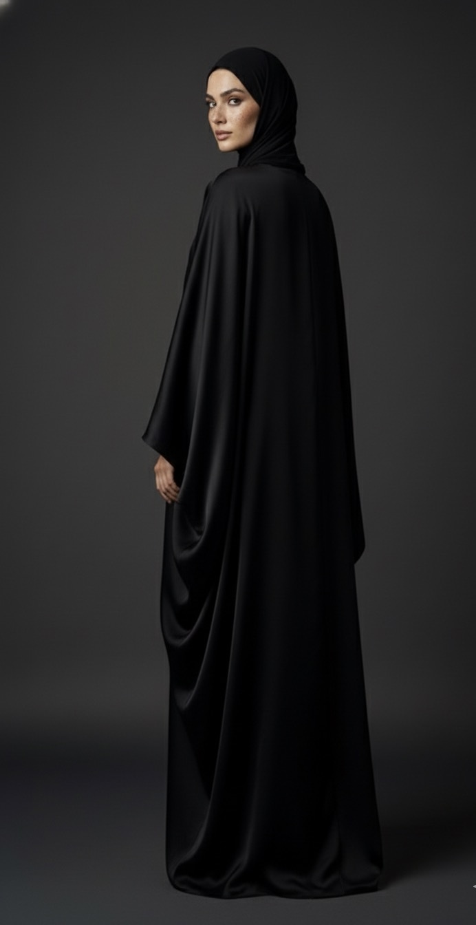 Black Double Pinched Abaya