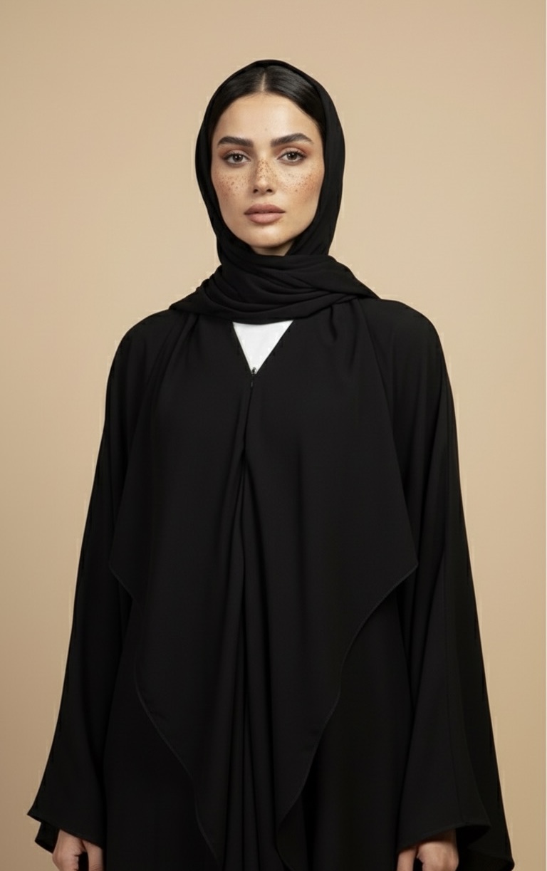 Black Layered Abaya