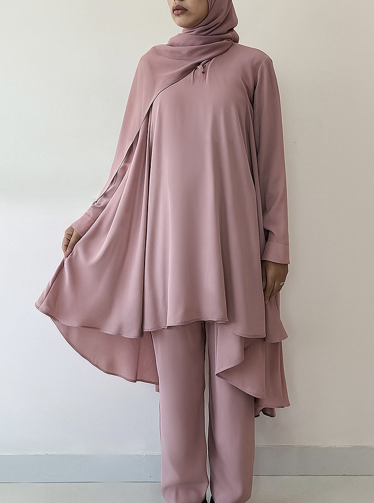 Pale pink belted coordinate