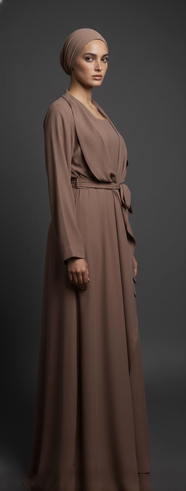 Taupe Drape Abaya