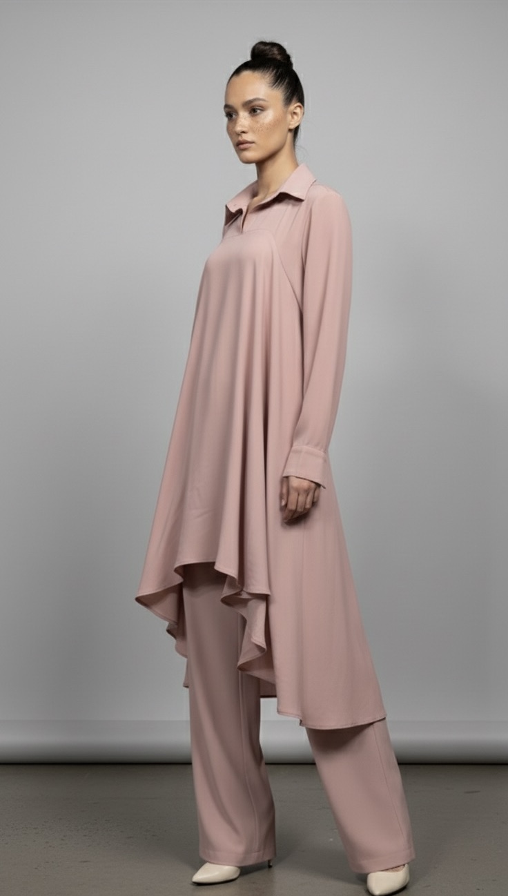 Pale pink belted coordinate