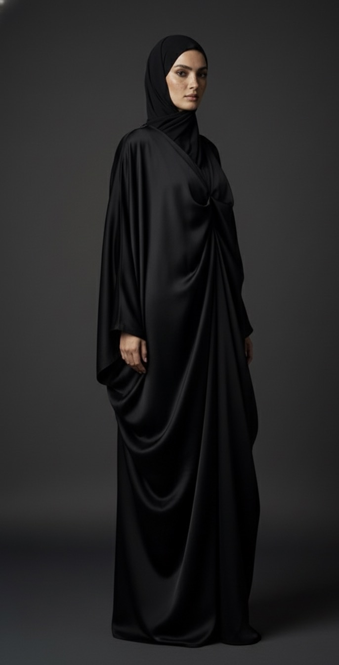 Black Double Pinched Abaya