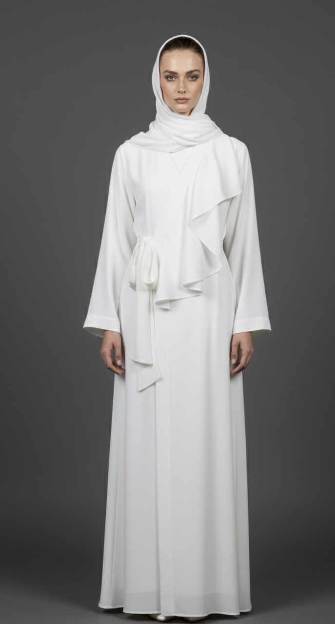 Ruffled Overlap Abaya