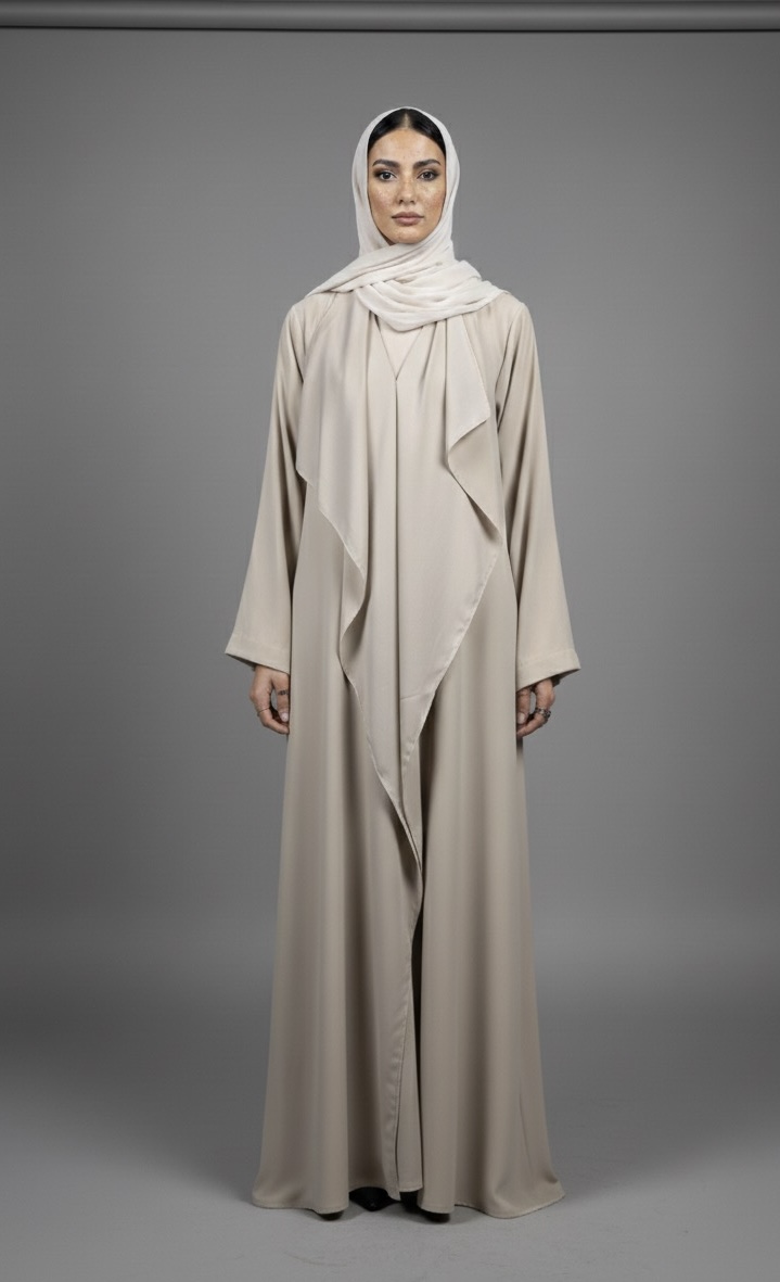 Beige Drape Abaya