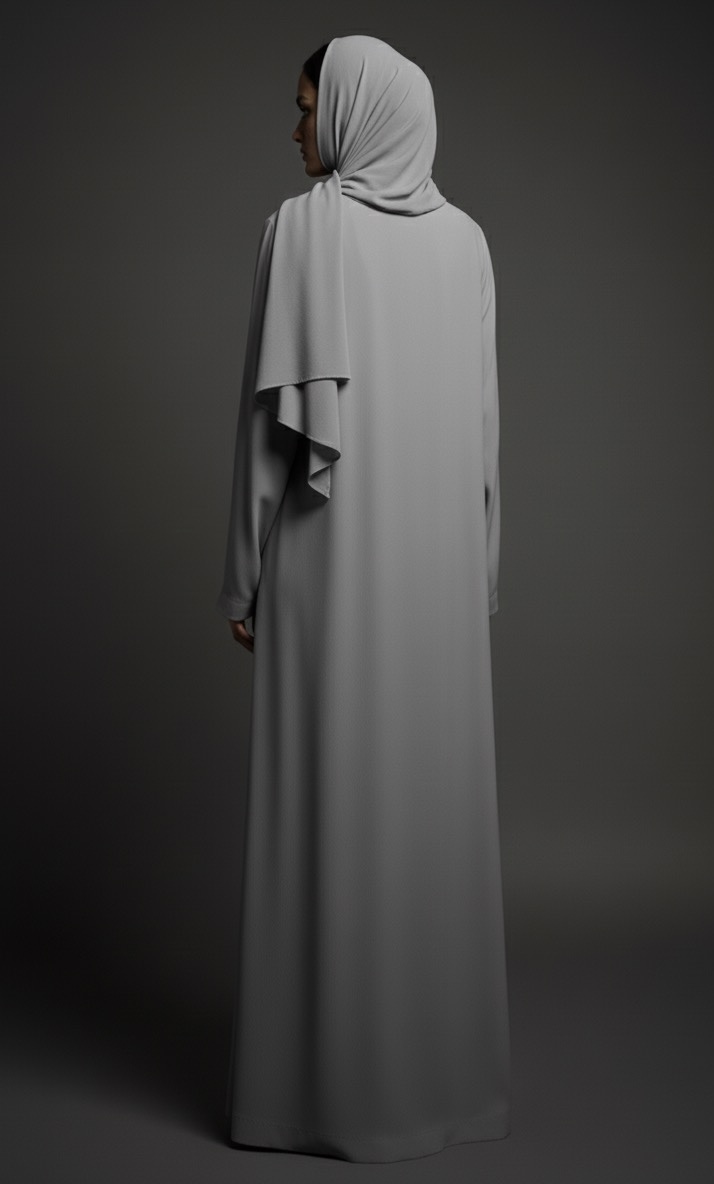 Gray Pleated Cape Abaya