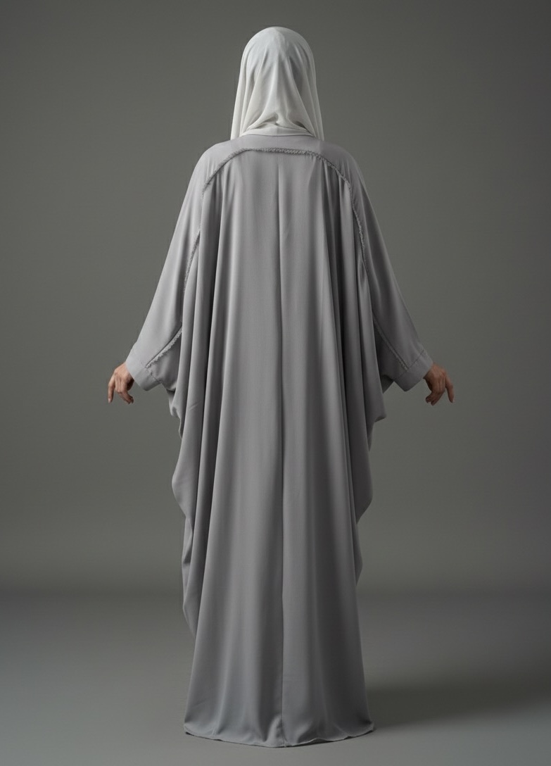 Grey Unfinished Abaya 