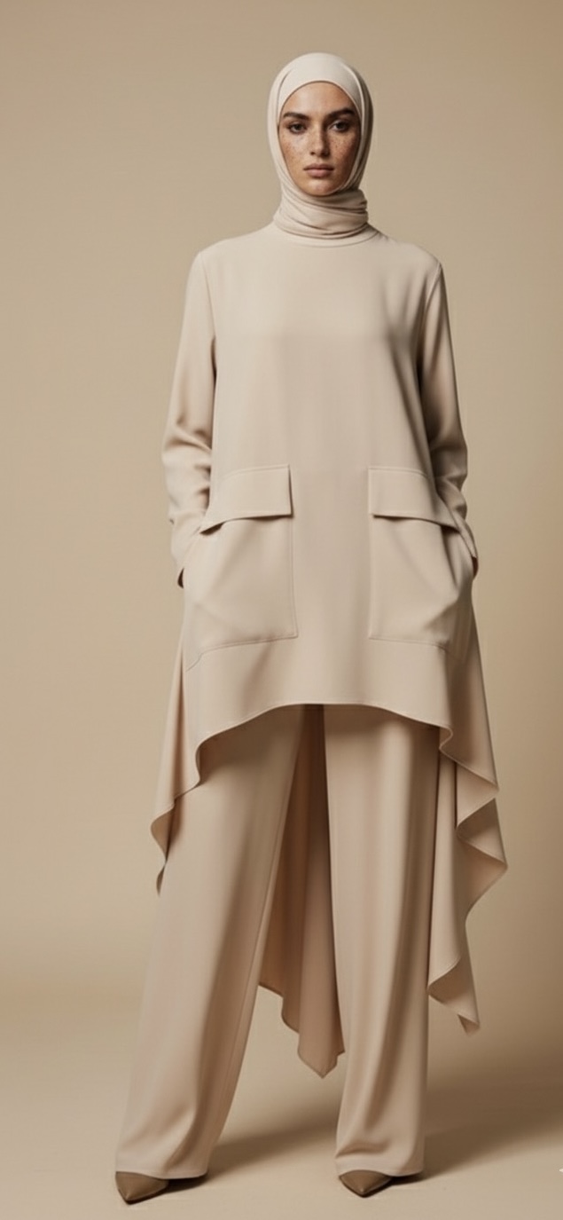 Beige pocketed Co-ord set