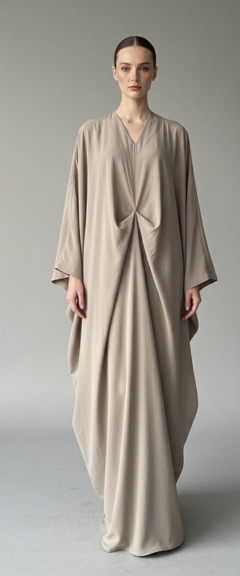 Beige Pinched Abaya