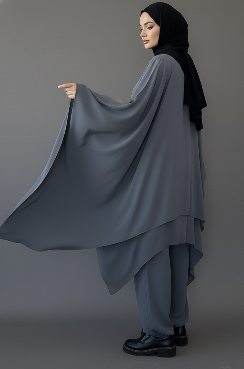 Grey double-layered Co-ord