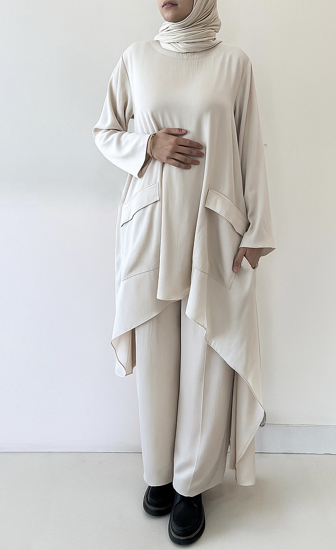 Beige pocketed Co-ord set