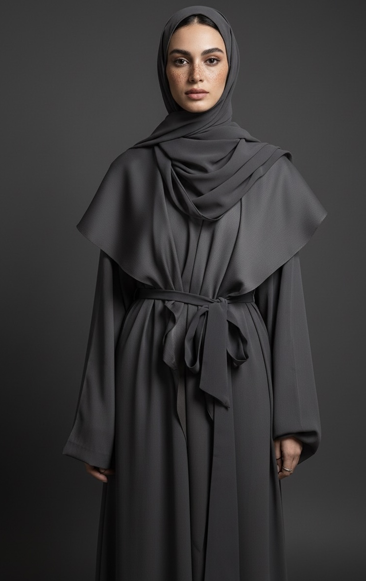 Dusty Purple Drape Abaya