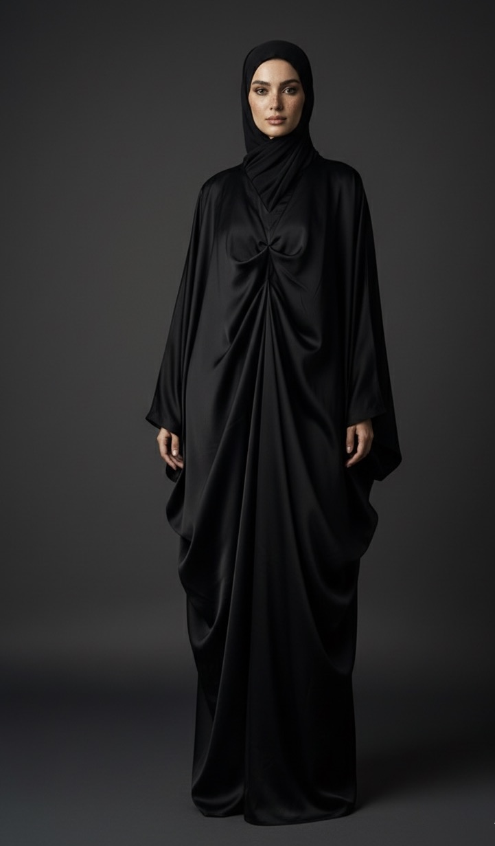 Black Double Pinched Abaya