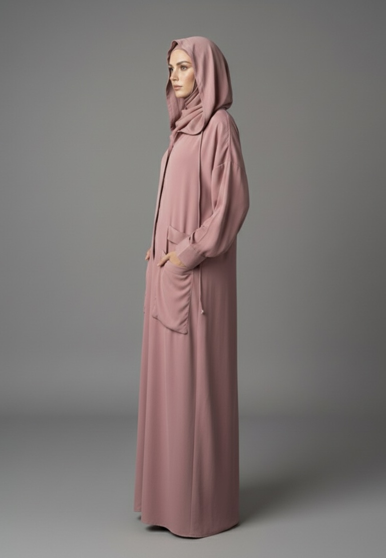 Old Rose Hoodie Abaya