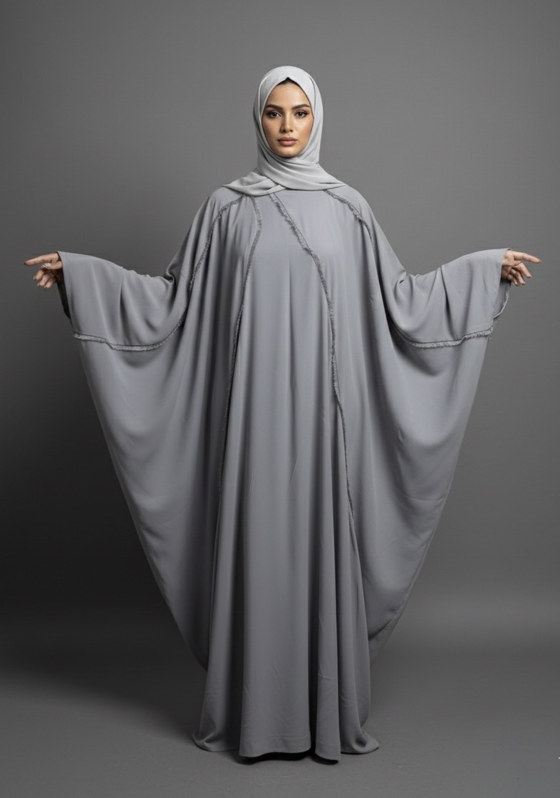 Grey Unfinished Abaya