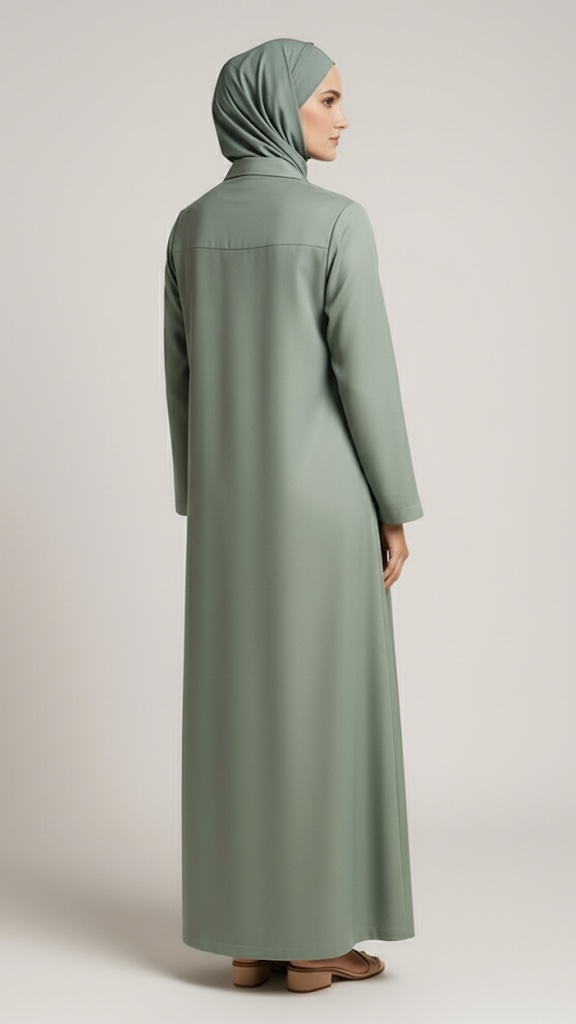 Sage Green Double Pocketed Abaya