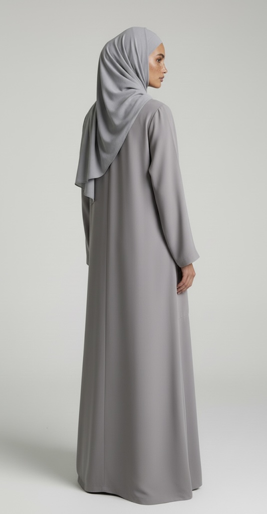Grey Pocketed Abaya