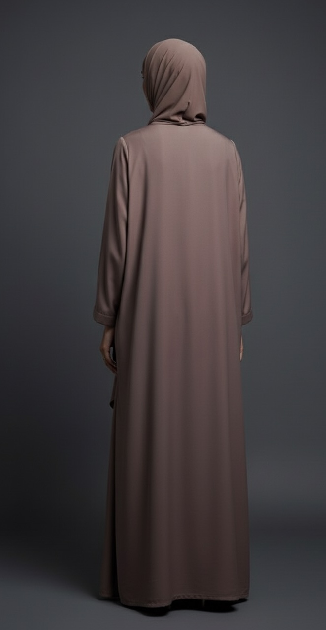 Dusty Mauve layered abaya
