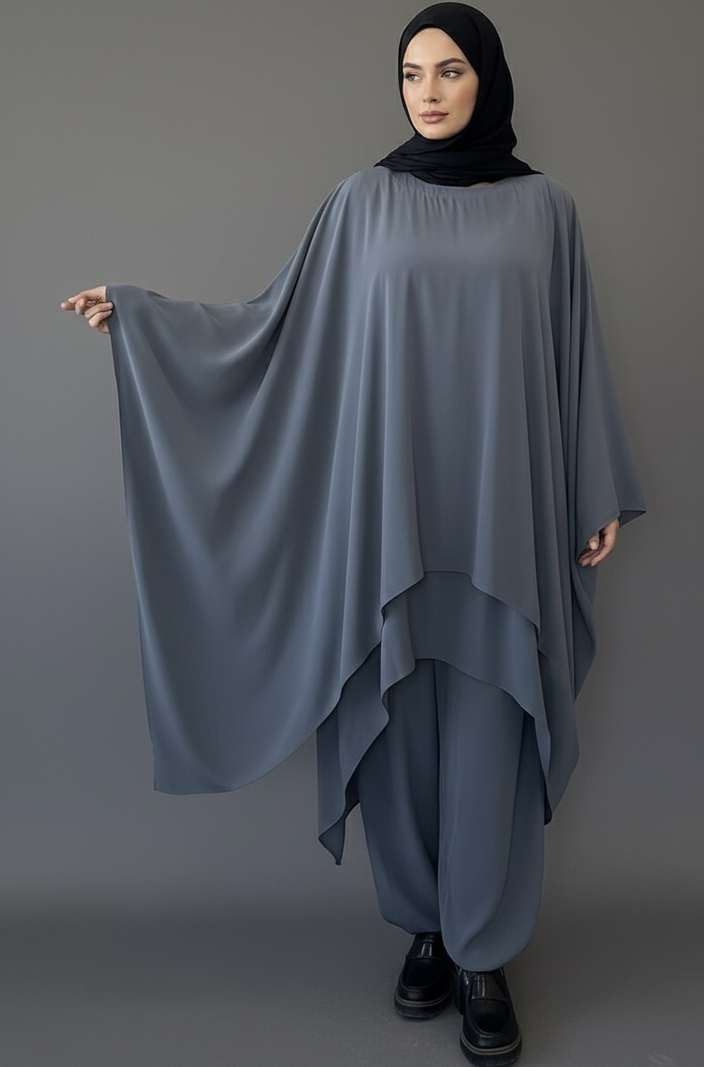 Grey double-layered Co-ord