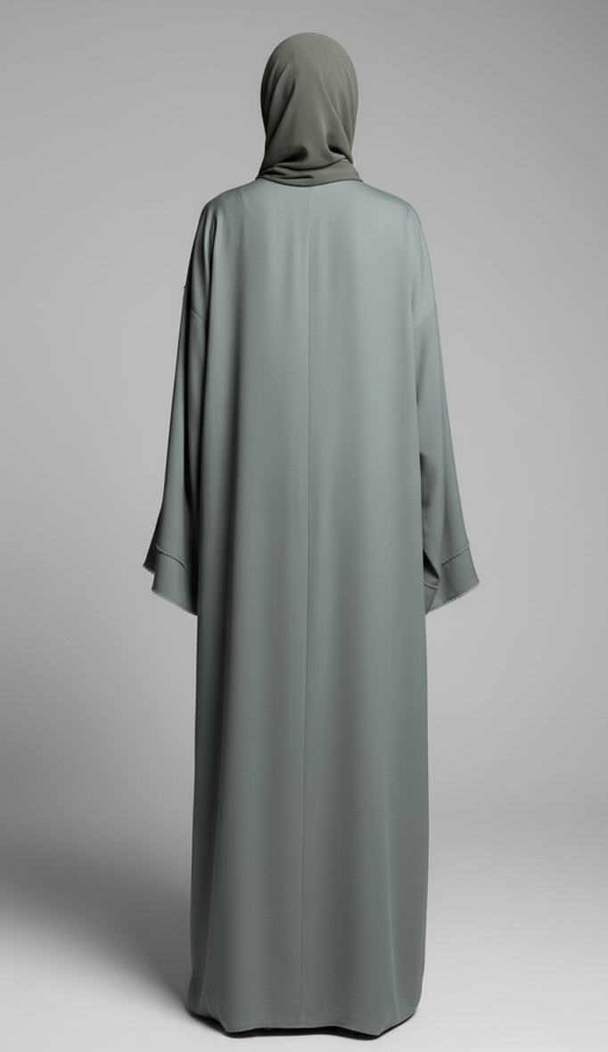 Green Unfinished Abaya