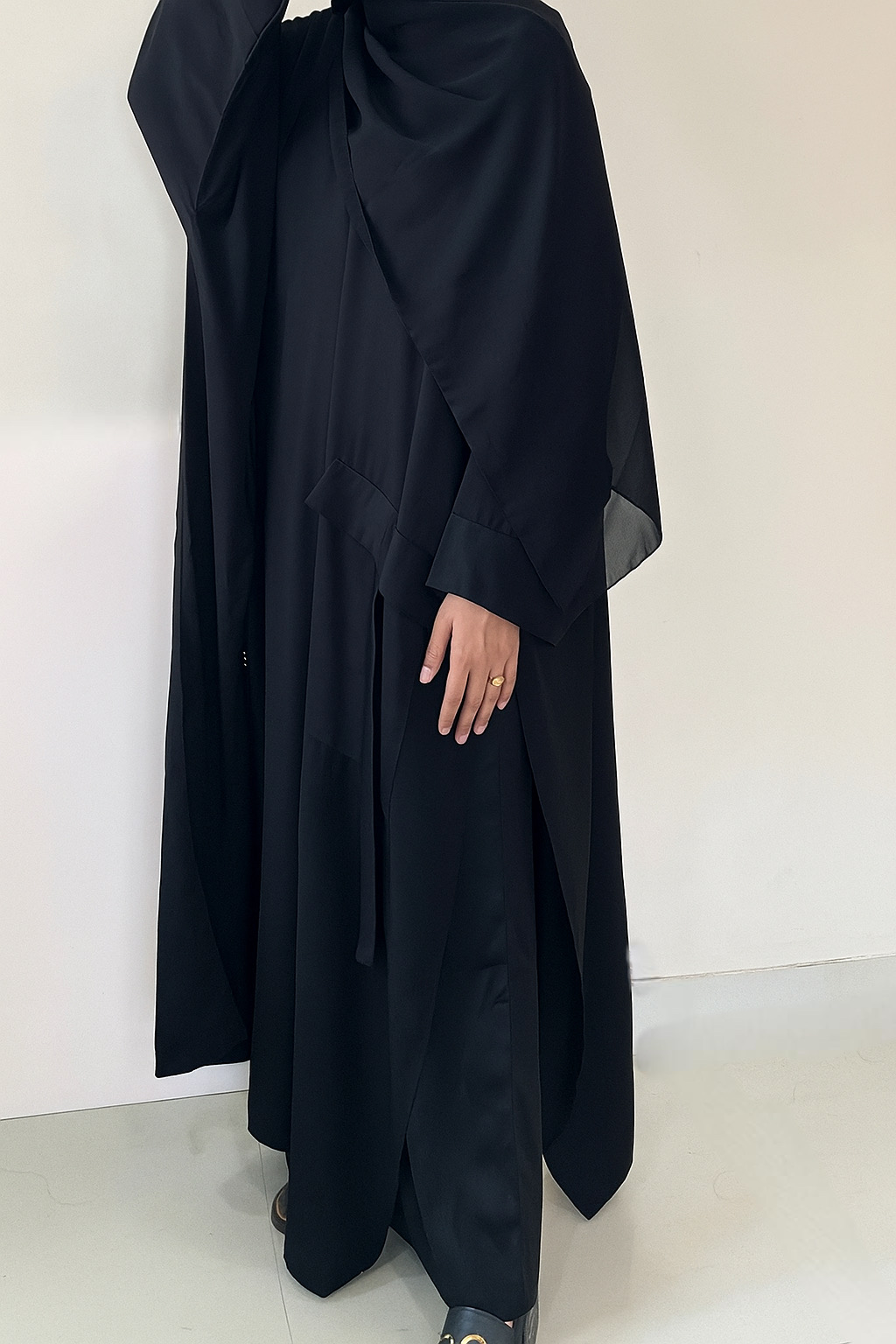 Black Baggy Abaya with Pants