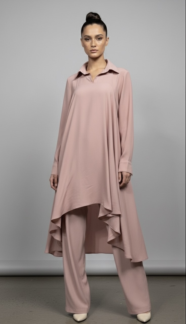 Pale pink belted coordinate