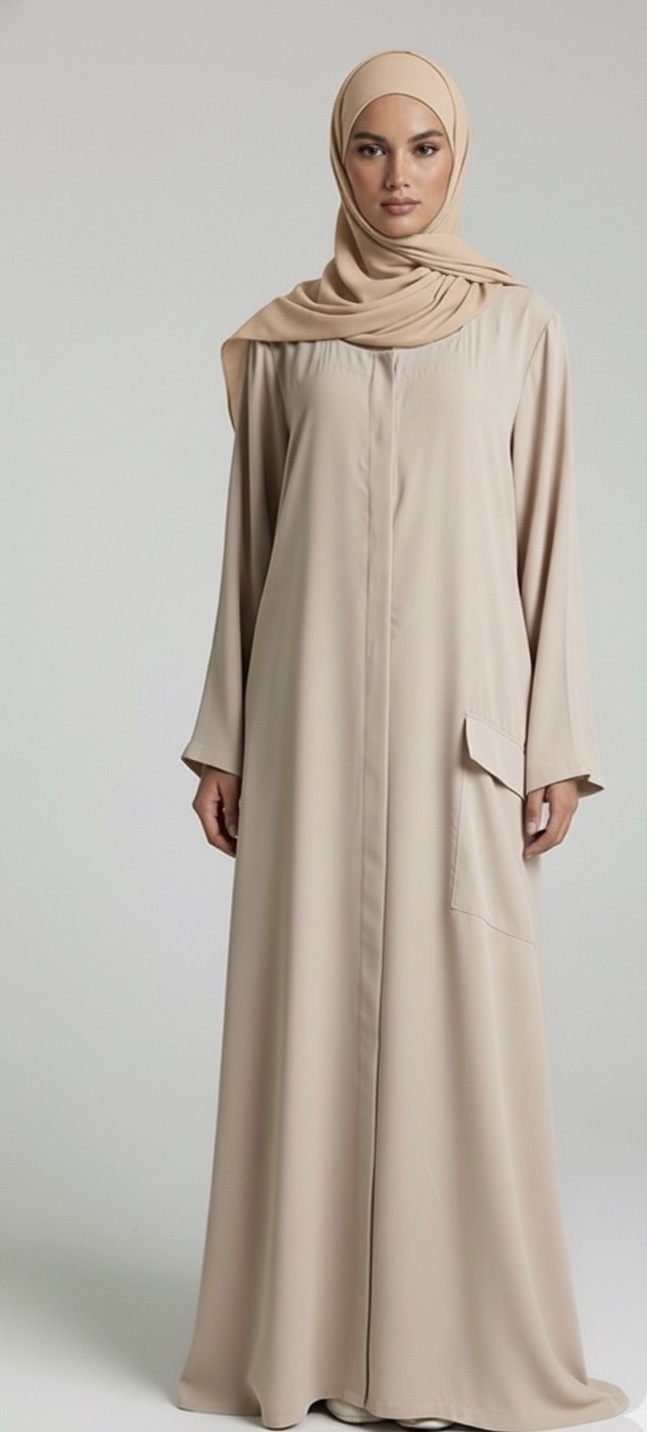 Grey Pocketed Abaya
