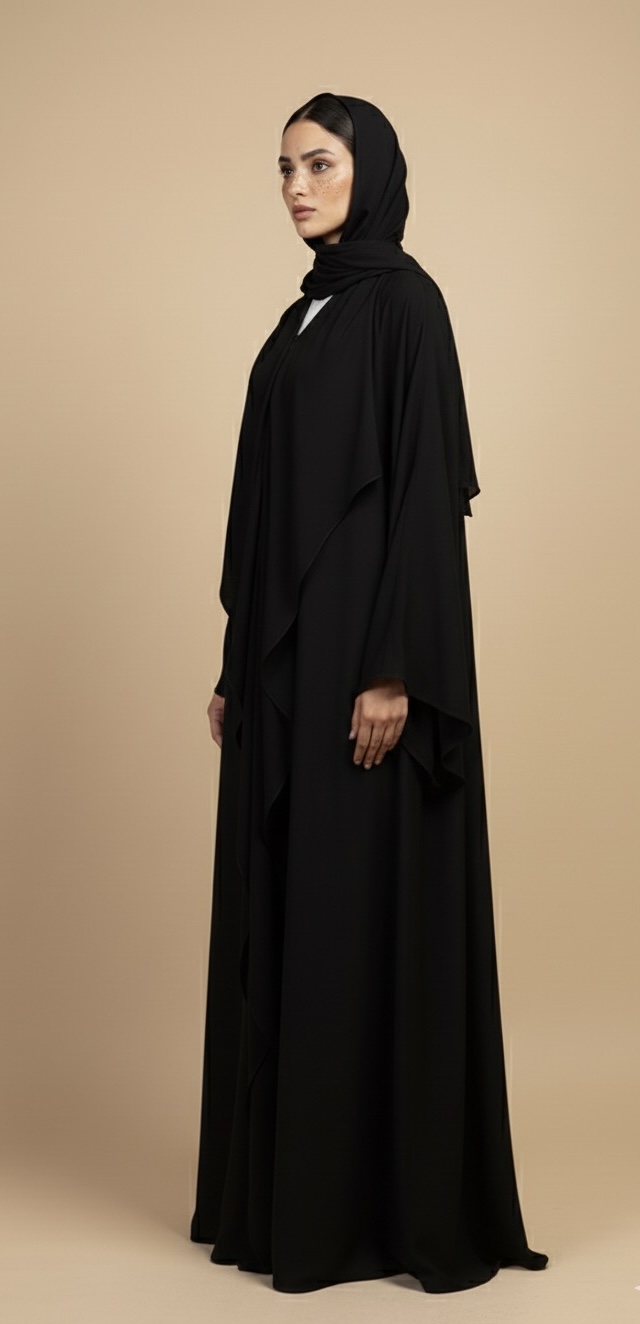 Black Layered Abaya