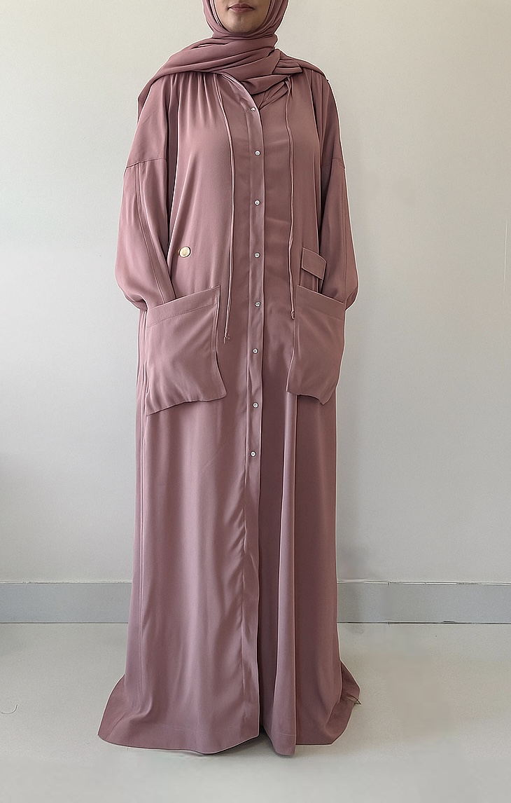 Old Rose Hoodie Abaya