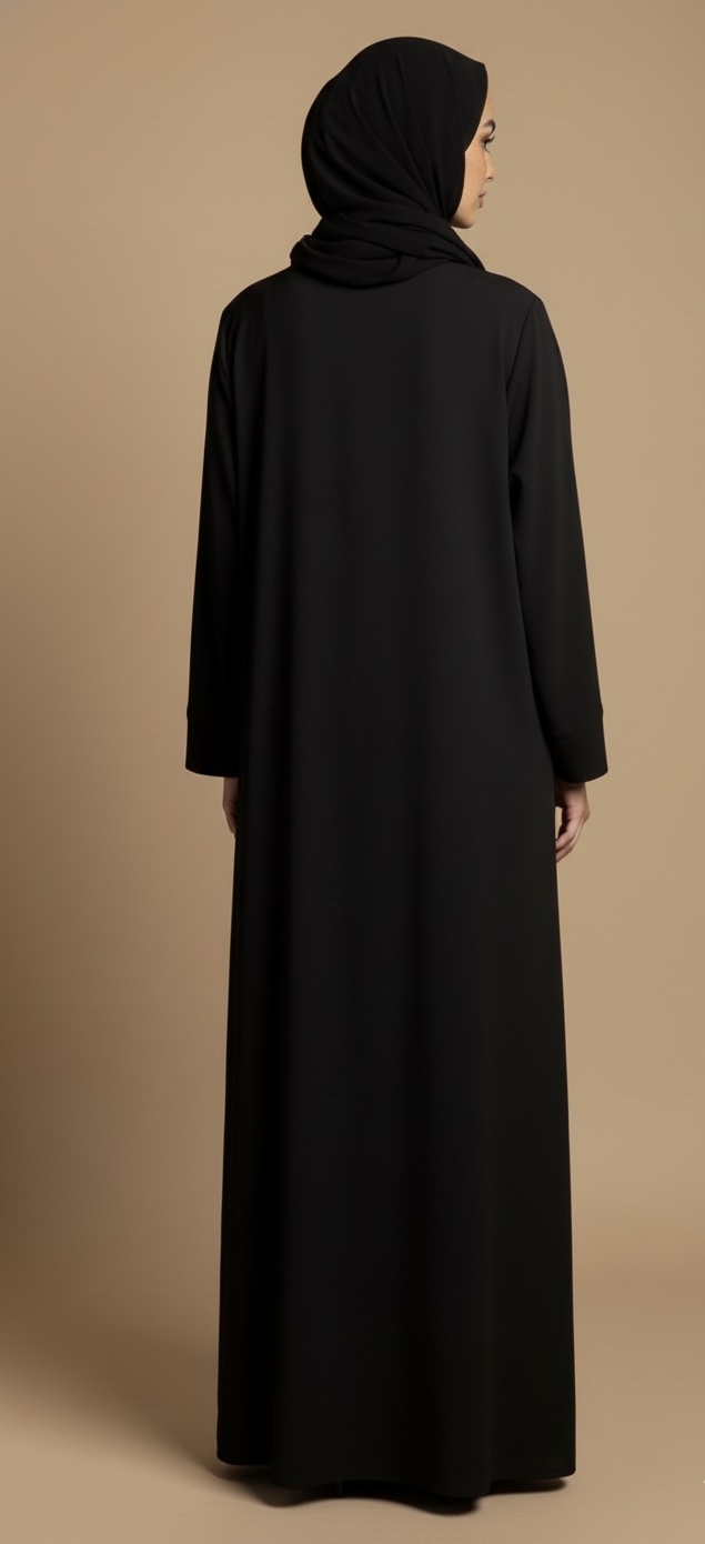 Black Zip-up Abaya