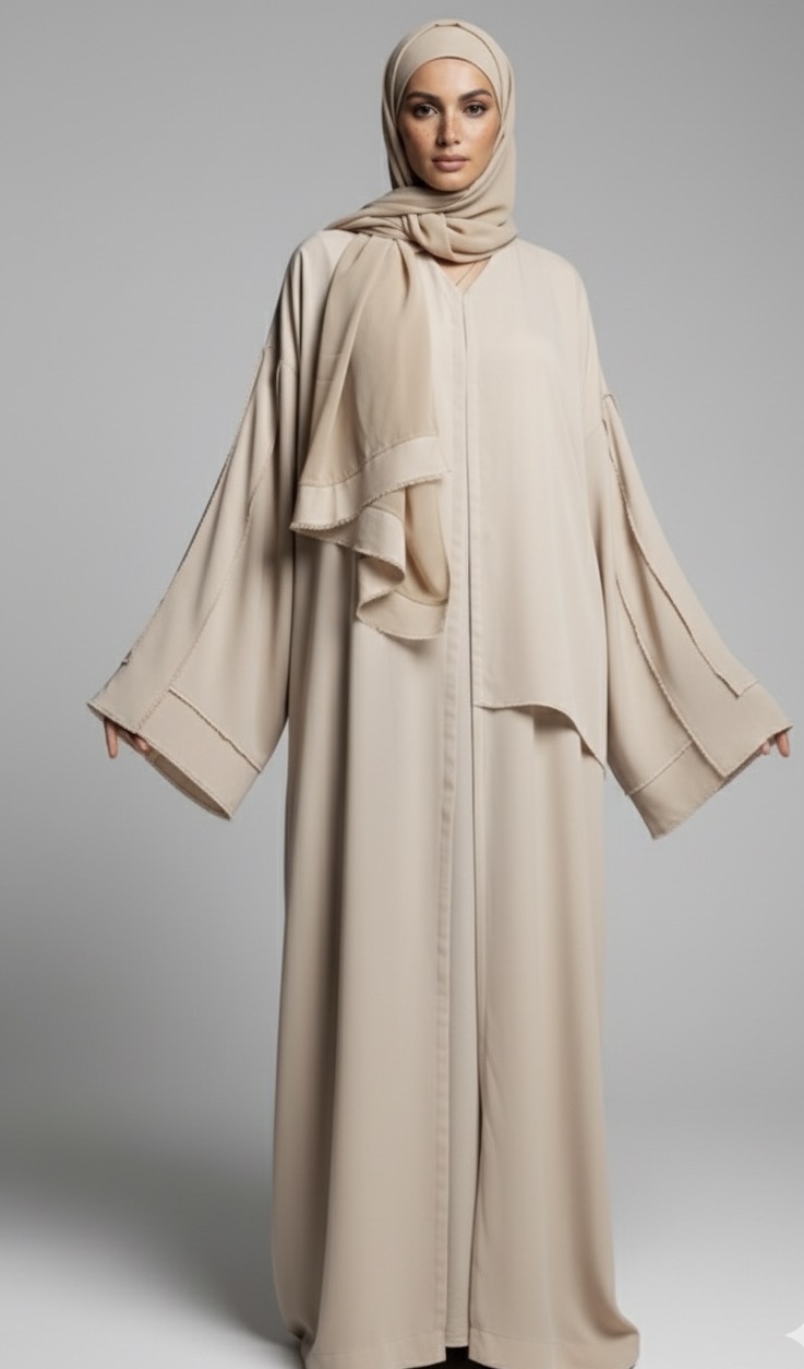 Green Unfinished Abaya