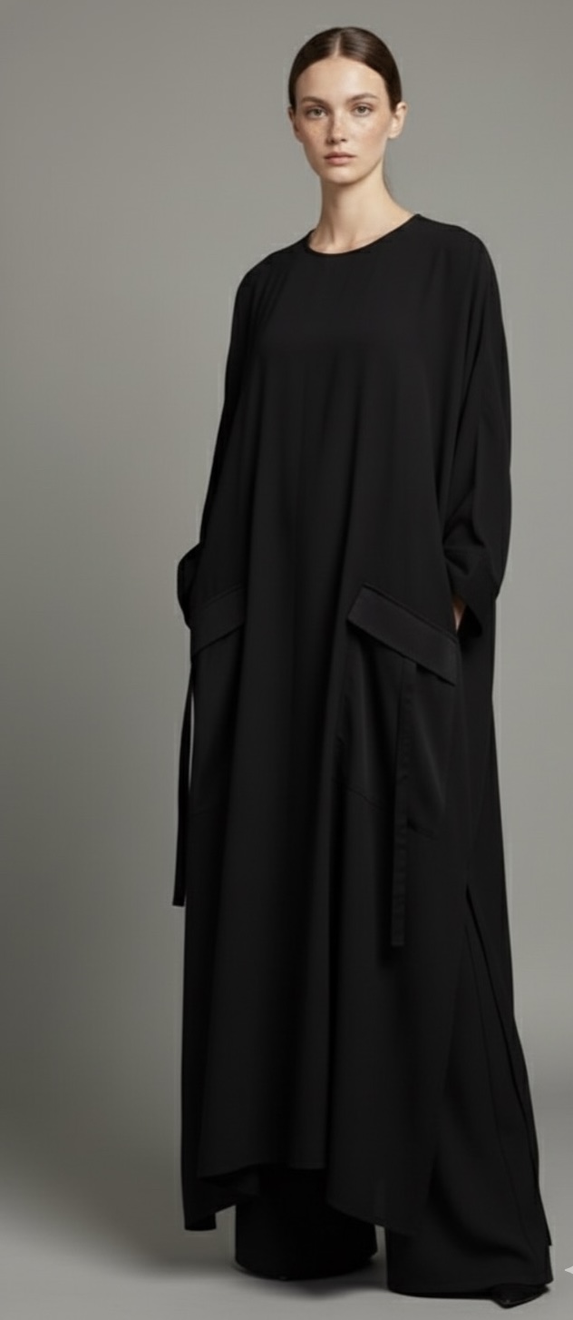 Black Baggy Abaya with Pants