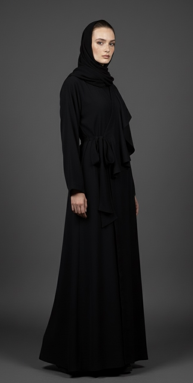 Ruffled Overlap Abaya