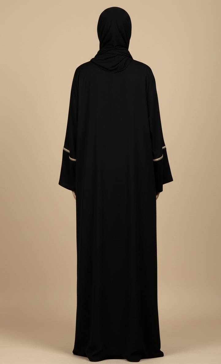 Black and Gold lace Abaya